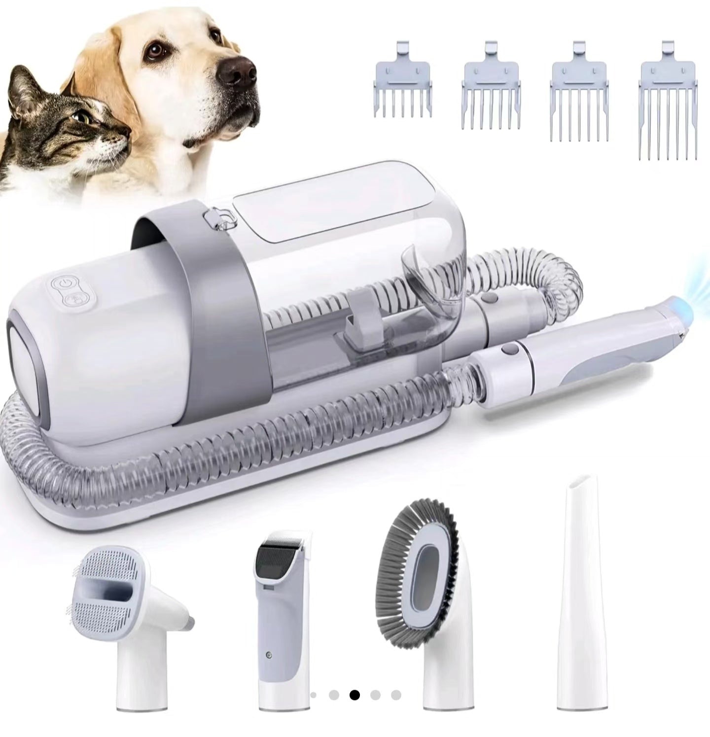 Pet grooming kit with vacuum for dogs and cats vacuum brush