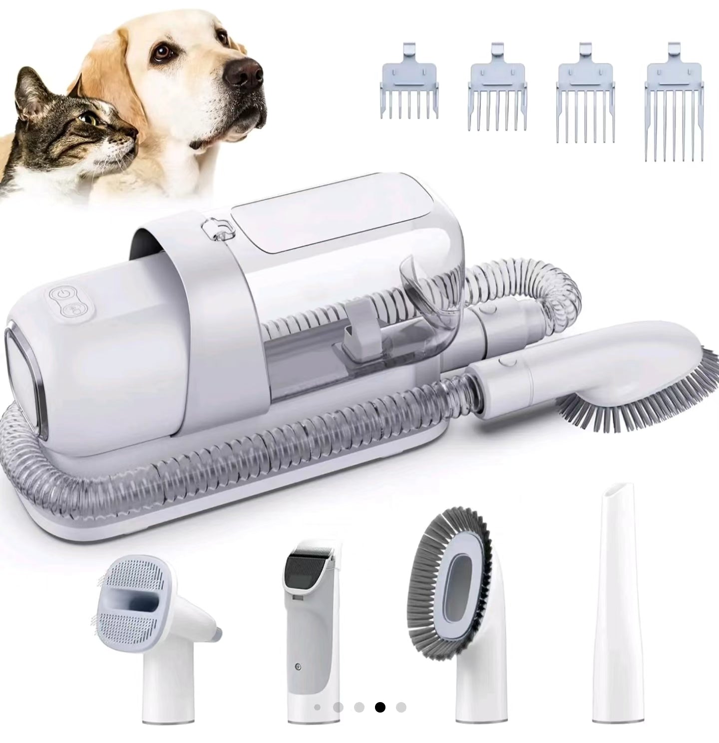 Pet grooming kit with vacuum for dogs and cats vacuum brush